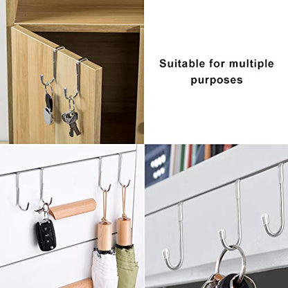 Shower Door Hooks, Cabinet Hooks, Shower Squeegee Hooks, Towel Hooks for Bathroom Frameless Glass Shower Door (Maximum 0.78 Inch Thick). (4 Pack, Silver) - color: Silver
