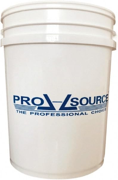PRO-SOURCE Bucket, Polypropylene, White, Round, 14.57 inch Height x 11.46 inch Diameter, 5 Gallon Capacity, with Handle