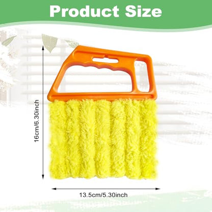 4 Pack Window Blind Cleaner Duster Tool, 7 Finger Venetian Scrub Brush with Washable Microfiber Sleeves, Color Coded Cleaning Kit for Mini Vertical Blinds, Air Conditioner Vents and Fans - color: Mix Color