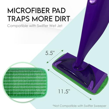 Heavy Duty Microfiber Mop Refill Pads - Extra Thick, Premium Quality Mop Pad Replacements Refills for Wet and Dry Mopping Up Dirt, Dust, Dog Hair and Cat Hair - size: 4 Count (Pack of 1)