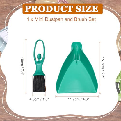 uxcell 2 Pcs Mini Dustpan and Brush Set, Small Broom and Dustpan Set for Office Tabletops Sofas Keyboards Home Cleaning Tool, Blue Green - color: Blue Green