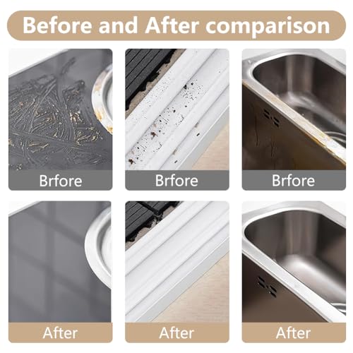 2 in 1 Groove Cleaning Brush, Window Track Cleaning Tools, Multifunction Window Track Cleaner with Hard Bristle and Hidden Scraper, Crevice Brush for Sliding Door Track, Window Seal, Sill (Gray) - color: Gray