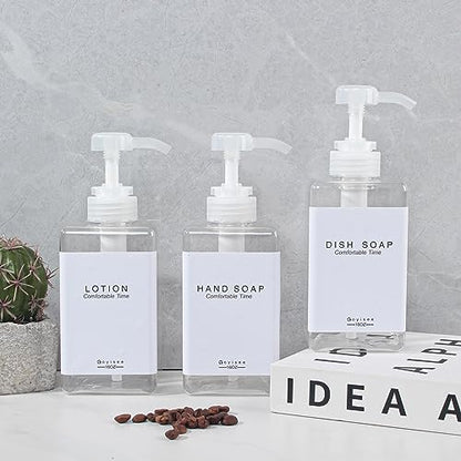 Refillable Shampoo and Conditioner Bottles for Shower Wall,Shampoo and Conditioner Dispenser with Pump No Drill (3 Bottles-Clear) - color: 3 Bottles-clear