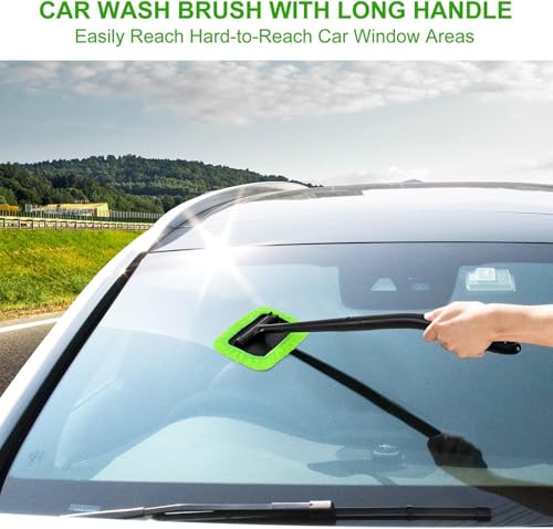 Xindell Windshield Cleaner Tool – Inside Car Window Cleaning Kit with 22“ Detachable Handle, Interior Windshield Squeegee for Clear Vision, Auto Detailing Kit for Car, Home & Outdoor Windows - size: 2pack