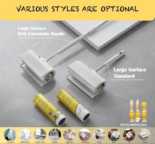 Large Surface Lint Roller Extra Sticky Refills, Total 240 Easy Tear Sheets, Insert Tube Measures 1.5" and Fits Most Supersize 6.3'' Wider Lint Roller, Works Great On Pet Hair(Pack of 4) - size: 6.3" / 240 Sheets