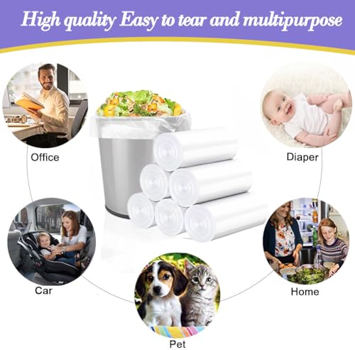 3 Gallon 120pcs (Fit 3-3.2 Gal) Small Clear Trash BagsPlastic Strong Clear Garbage Bags,Bathroom Trash Can Bin Liners,Waste Basket Liner,Fit 10-13 Liter, 3 Gallon,3.2Gallon - style: 3Gal Clear-100