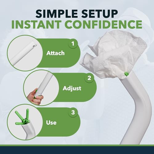 FreedomWand Toilet Tool Extension - 4" Toilet Assist Devices for Wiping Extension Piece - Lightweight and Easy to Use Bathroom Essentials, Adjustable Attachment for Personal Hygiene and Movement - size: 4" Extension