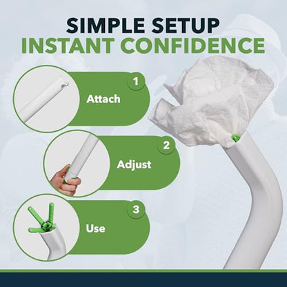 FreedomWand Toilet Tool Extension - 4" Toilet Assist Devices for Wiping Extension Piece - Lightweight and Easy to Use Bathroom Essentials, Adjustable Attachment for Personal Hygiene and Movement - size: 4" Extension