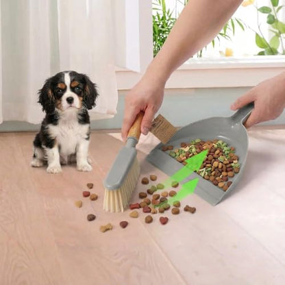 Small Dustpan and Brush Set - Mini Broom with Dustpan Set, Handheld Broom and Dust Pan Combo Set for Home, Pet Care, Car, 14 x 8.7 inch, Grey - color: Gray