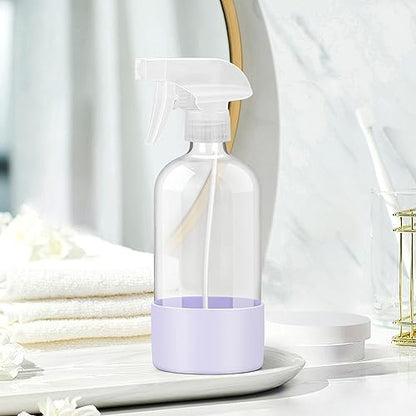 Rionisor Glass Spray Bottles with Silicone Sleeve Protection, Empty 16 oz Refillable Containers, Reusable Spray Bottles with Adjustable Nozzle for Hair, Cleaning Solutions, 1 Pack Purple - color: Purple, style: 1 Pack