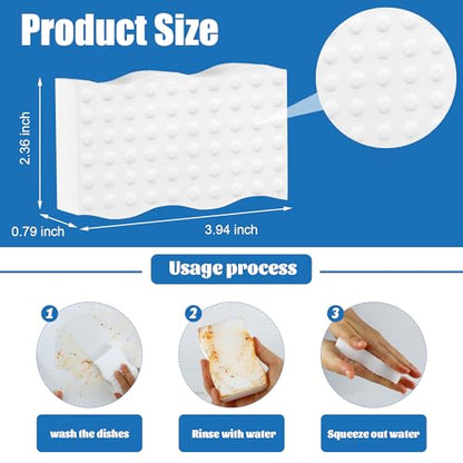 20 Pack Magic Sponges Cleaning Eraser, 2X Density Melamine Sponge,Cleaning Pad for Bathroom,Kitchen,Dish,Furniture, Floor,Wall,Shoe,Cleaner, Non-Scratch Scrub Foam (20)