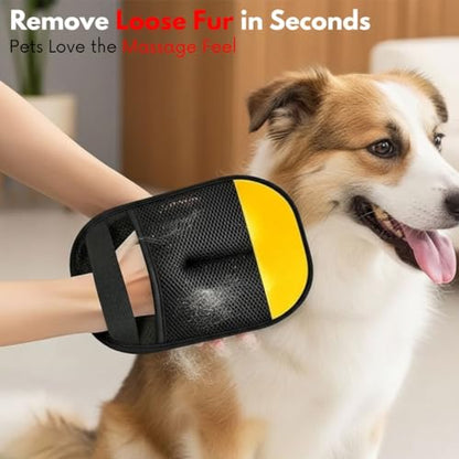 Pet Hair Remover Glove for Laundry, Couch and Grooming, Reusable Electrostatic Dog Cat Hair Removal Mitt, Lint Roller Alternative, Works on Clothes, Carpet and Car Seats