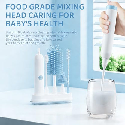 Rechargeable Electric Bottle Brush with Stand - 360° Spin Silicone Cleaner for Baby Bottles, Breast Pumps & Small Household Containers (Sea Blue) - color: Sea Blue