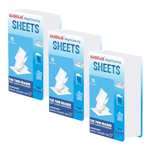 Magic Sponge Eraser Sheets, 48 PCS Melamine Sponges for Kitchen, Bathroom | Portable & Lightweight, Simply Activate with Water, Effortless Stain Removal