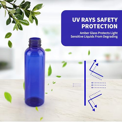 36 Pack Blue Small Spray Bottles 4 oz/120 ml Plastic Spray Bottles, Fine Mist Empty Small Travel Spray Bottle, Refillable Mini Sprayer Empty Bottle Bulk with 10 Funnels and 10 Labels - color: Blue