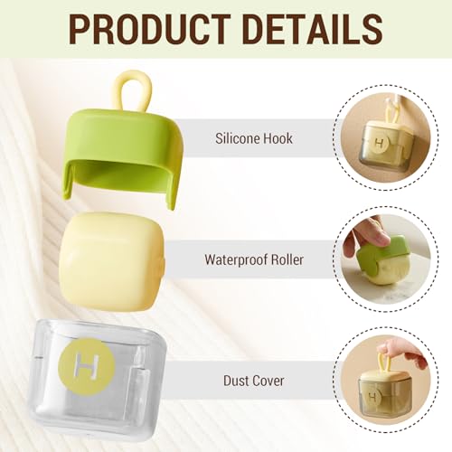 Mini Portable Lint Roller, Reusable Lint Rollers, Washable Sticky Roller for Pet Hair Debris Removal Tool - Mini Lint Roller for Purse and Household (Beige) - color: Beige