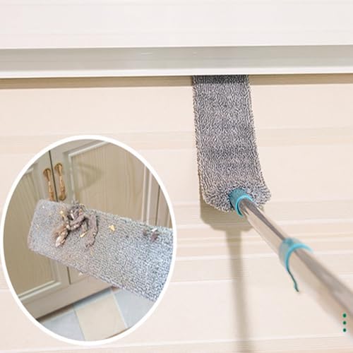 Dust Brush Under Appliance Microfiber Duster with Extension Pole | Extendable Long Handle Mop | Dust Remover Under Fridge Cleaning Tool | for Couch Bed Furniture Bottom Floor Crevice High Ceilings