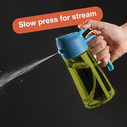 CXINYI - 16oz/470ml Olive Oil Dispenser for Kitchen with Stickers - 2 in 1 Olive Oil Sprayer for Cooking, Air Fryer, and Salad, Blue (Light-Proof Kitchen Gadget) - color: Blue-02