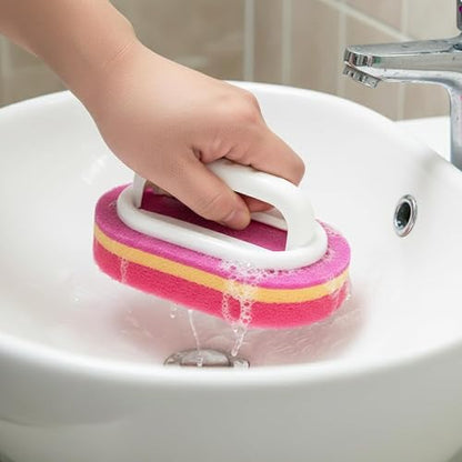 Cleaning Brush for Bathroom, Kitchen, Bathtub, Toilet, Multi-Surface Shower Cleaner & Toilet Brush Cleaner with Comfortable Handle(Red) - color: Red