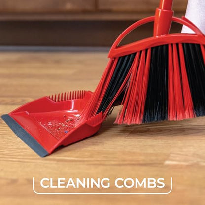 O-Cedar One Sweep Broom & Step-On Dustpan Set | Patented Wave Bristles Remove Over 99% of Dirt in One Pass | Lightweight & Quiet for Pet-Friendly Cleaning - size: PowerCorner One Sweep Broom