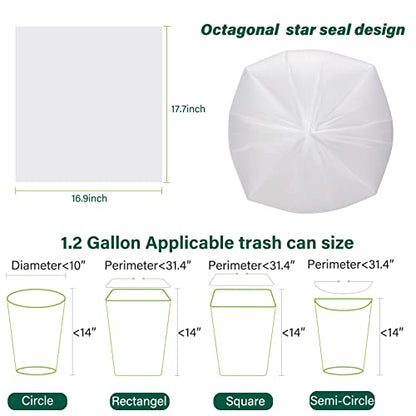 1.2 Gallon Small Trash Bags Biodegradable-Inwaysin 180 Counts Mini Trash Bags, Unscented Small Garbage Bags, Waste Basket Liners for Kitchen, Bathroom, Bedroom, Office, Camping - style: 1.2 Gallon 180 Counts