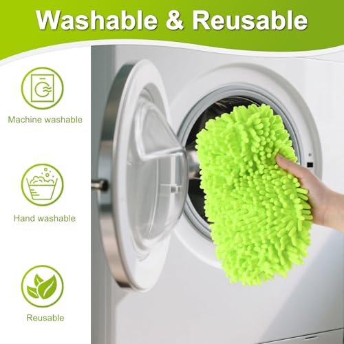 Mops for Floor Cleaning, Dust Mop for Hardwood Floors, Extra Large Floor Mop with Extendable Handle and 3 Reusable Chenille Mop Pads, Flat Dust Mops for Hardwood, Marble, Vinyl, Tile Floors Cleaning