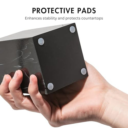 Matte Black Square Soap Dispenser for Kitchen & Bathroom – 15 oz Refillable Resin Pump Bottle for Dish Soap, Hand Soap, Shampoo, Conditioner – Modern Countertop Dispenser with Non-Slip Protective Pads - color: Black, style: Square Soap Dispenser