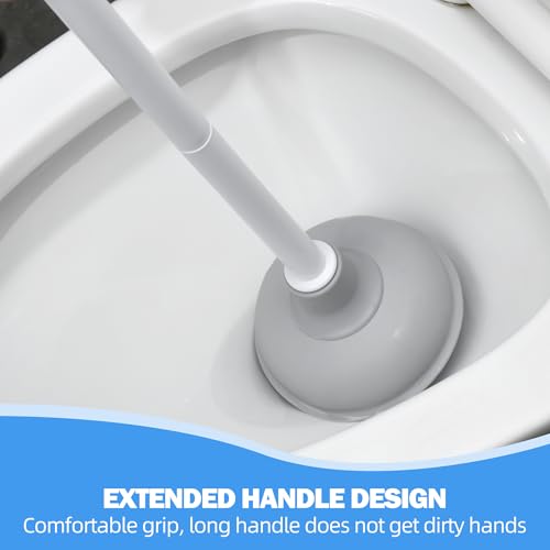 2 Pack Toilet Brush and Plunger Set, 3 in 1 Toilet Bowl Brush and Holder with Crevice Cleaning Brush Wall Mounted Household Bathroom Cleaning Tools Combo (2 Pack) - size: 2 packs
