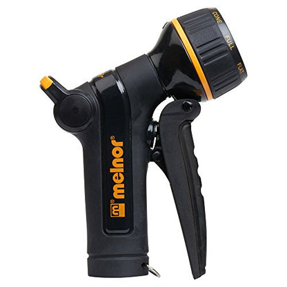 Melnor XT Metal Garden Hose Nozzle; Front Trigger with Flow Control; 8 Watering Patterns; 100% Metal Body with Fully Rubberized Slip Resistant Grip - style: 8-Pattern