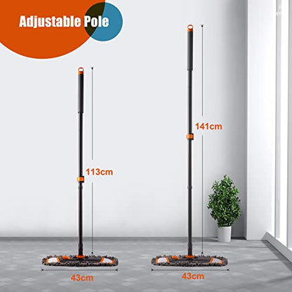 CLEANHOME Mirofiebr Dust Mop with 7 PCS Washable Mop Pads and Extendable 55” Long Handle, Multifunction Floor Mop for Hardwood,Marble,Laminate,Tile Floor Mopping