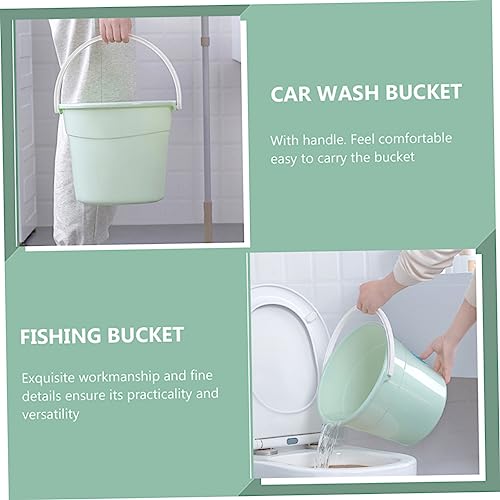 Cabilock 1pcs Water Storage Bucket Sturdy Utility Pail Handle for Home Cleaning Fishing and Outdoor Use Material Convenient and Practical Design - color: Green