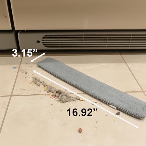 Flat Gap Dust Cleaner with Extendable Pole, Bafezoze Retractable Under Appliance Duster with 2 Washable Microfiber Pads, Slim Flexible Gap Mop for Cleaning Under Bed Sofa Cabinet Refrigerator Gray - size: Gap Duster Grey 2PCs