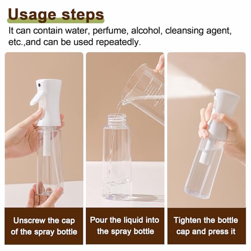Fine Continously Mist Spray Bottle (10.1oz/300ml) for Body moisturizer Hair styling Cleaning Garden plant care etc.,Hair Mister Misting Continuous Mist Spray Bottle,2Pcs (Black+Black) - color: Black+Black