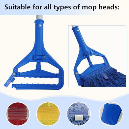 60 Inch Industrial Mop Handle Commercial mop Handle Heavy Duty Industrial mop Bucket mop Handles Heavy Duty Commercial mop Head Replacement and Handles mop Stick Replacement Mop Stick - color: Blue