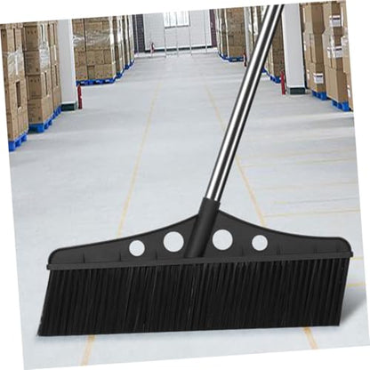 Wide Broom Handle Heavy Duty Outdoor Scrub Brush for Garden Cleaning Detachable Stainless Steel Sweeper for Patios Decks and Courtyards