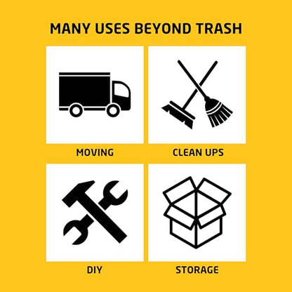 Heavy Duty Industrial Contractor Bags 42 gallons 2 Mil (20 Bags) - 33" x 48" Thick and Tough Trash Bag for Construction, Commercial, Yard, Outdoor use.