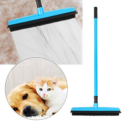 Pet Carpet Cleaning Brush, Rubber Hair Broom with Telescoping Handle, Red - Efficient Fur Removal, Easy Maintenance, Ideal for Pets and Homes (Blue) - color: Blue