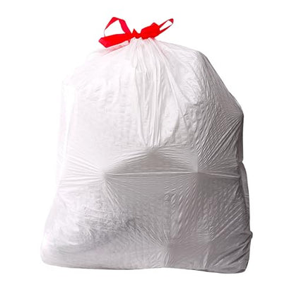 Amazon Basics 13 Gallon Tall Kitchen Drawstring Trash Bags, Flextra Strength, Tear Resistant, 10% Post Consumer Recycled, 50 Count, White - size: 50 Count