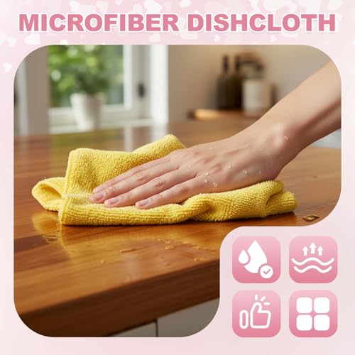 uxcell 10 Pcs Microfiber Cleaning Cloth, Kitchen Towels Reusable Microfiber Towels Highly Absorbent for Household Cleaning Supplies, Kitchen, Bathroom, Black(Square), 11.8" X11.8 - color: Black