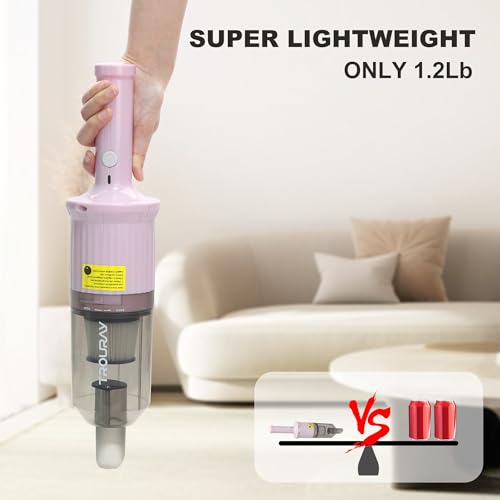 6-in-1 Rechargeable Household Stick Vacuum Cleaner, Convertible to Handheld, for All Kinds of Cleaning in Your Home on Hard Floors, Upholstery, Sofas, Cars (Pink) - color: Pink