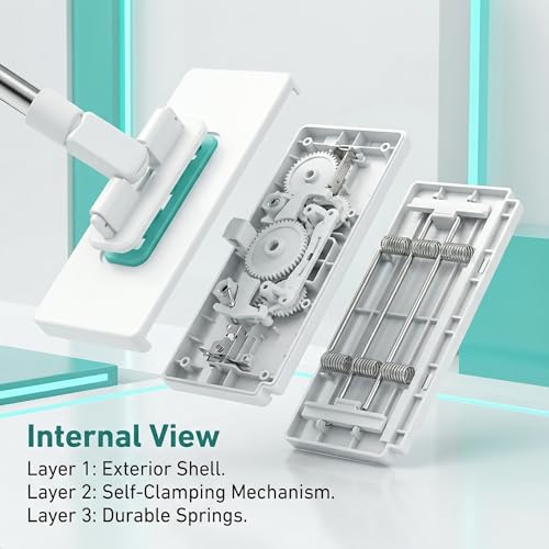 2026 New Lazy Mop Clip-on , Reusable Mini Mop with 4 Reusable Cloths, Automatic Cloth Change Function, Wet and Dry Dual Use, Zero-Touch Cloth Operation, Ideal for Floors and Walls