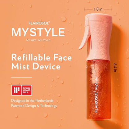FLAIROSOL MyStyle, Spray Bottle for Hair - Small Travel Spray Bottle, Ultra Fine Continuous Water Mist for Face, Hairstyling, Salon, Cleaning, Beauty, Toners, Hydration & Makeup, 3.04oz / 90ml, Peach - color: Peach, style: 1 Pack