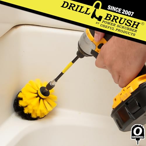 Cleaning Supplies - Bathroom Accessories - Shower Cleaner Brush - Bath Mat Hair Lifter - Shower Curtain Scrubber - Cleaning Scrub Brush - Tile Grout Cleaner - Bathtub Brush - Home Tile Cleaning Brush - color: Yellow