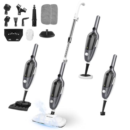 Steam Mop - All-in-one Powerful Handheld Steam Cleaner Detachable Floor Steamer with 11 Accessories, MultiPurpose Steamer for Hardwood Floors, Clothes,Windows,Tiles,Carpet, Whole Home Use(Grey） - color: Gray