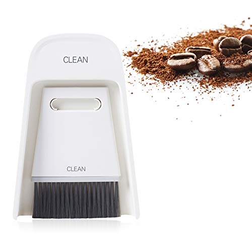 Mini Dustpan and Brush Set, Portable Snap on Design Desktop Cleaning Brush Handheld Crumb Sweeper for Sofa Car Kitchen (Gray White) - color: Gray White