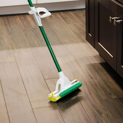 Sponge Mop with Built-in Scrub Brush, Heavy-Duty for Deep Cleaning, Durable Handle, Ideal for Tile/Marble/Wood Floors