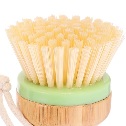 HEMOTON Dish Scrubber Brush with Handle Palm Scrub Brush for Stubborn Stains and Vegetable Cleaning for Pots and Tableware