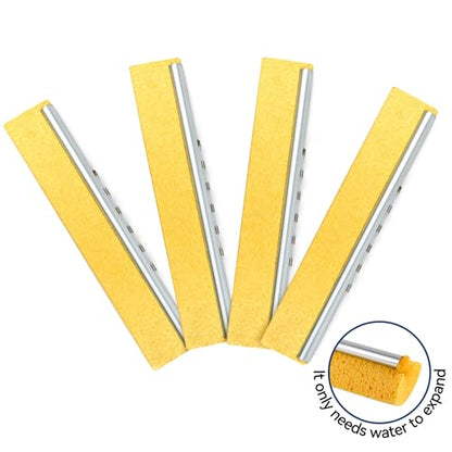 Cellulose Sponge Pop Up Sponge 4 Swop Roller Sponge mop Suitable for Wood, Ceramic Tiles and Other Flat Floors ( 4 Heads Only) (Light Yellow) - color: Light Yellow