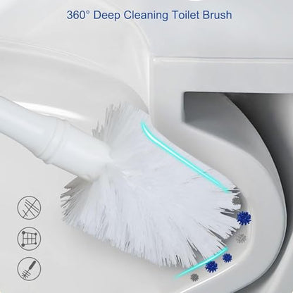 CELOX Toilet Brush and Plunger Set, Toilet Bowl Brush and Holder, Toilet Brush and Holder Set, Bright-White - color: Bright-white