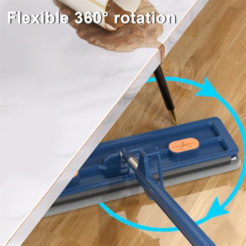 JDIV Streamline Mop, Streamline Flat Mop, 2026 Large Flat-Mop and Bucket System, Self Wringing 360 Flat mop, Wet and Dry Use (White) - color: White